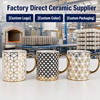 Toppik — tasses à café en céramique avec poignée dorée, personnalisées, de luxe, réutilisables, arabes