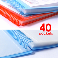 Classeur de présentation en plastique PP Foska, classeur à anneaux, classeur à spirale, rechargeable, transparent, 40 pochettes, livre d'affichage avec bande élastique