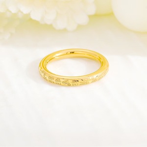 201 Gold 18K Wanfu Stainless Steel <b>Ring</b> Fashion High-end Solid <b>Couple</b> <b>Ring</b> Jewelry Wholesale - Product Image 5