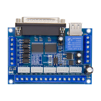Adaptor Antarmuka CNC 5 Axis Kabel USB Mach3 Driver Motor Stepper Breakout Board Light Coupling ICs Controller Pemasangan DIN Rail