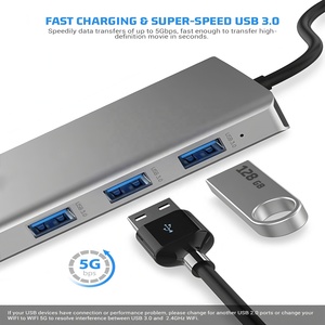 Cổng kết nối đa năng Type C 12 trong 1, bộ chuyển đổi HDMI kép 4K 60Hz, Ethernet Gigabit RJ45, Hub <span class=keywords><strong>USB</strong></span> C cho Laptop và Điện thoại - Product Image 3
