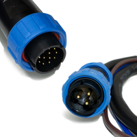 Personnalisée robuste WEIPU 3P/ 12P Noir Rond Droite Connecteur/Alligator Clip Câble Étanche