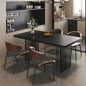 Mesa de comedor rectangular de losa de piedra de 120 cm con estructura estable para comedor y uso doméstico - Product Image 1