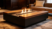 Cheminée au gaz naturel moderne et tendance, grande table de foyer extérieure en acier Corten, robuste, garantie 5 ans, origine Chine