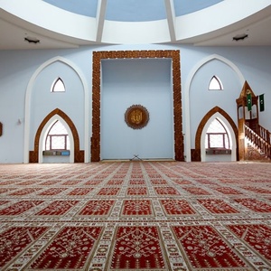 Tapis de mosquée Jacquard à poils longs, motif personnalisé, 80 % laine, 20 % nylon, fabriqué à la machine, <span class=keywords><strong>prix</strong></span> usine 85 000, pour Grand Masjid - Product Image 1