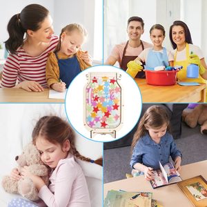 Art Deco Wooden <strong>Reward</strong> <strong>Jar</strong> with Smiley Pattern for Classroom Behavior Training and Kids Responsibility Routine (Back to School) - Product Image 6