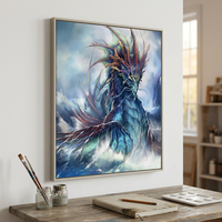 Peinture Diamant 5D Personnalisée, Kit Complet, Dragon Glacé Fantastique, Tempête Océanique, Kit d'Art DIY, Décoration Murale pour Adultes