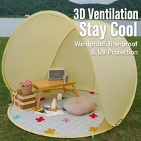 Tente de camping anti-UV à montage instantané, 3-4 personnes, imperméable, polyester 1000-1500 mm, abri à une chambre