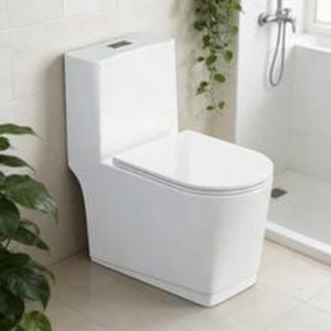 Inodoro Bidé de Una Pieza de Cerámica con Doble Descarga, S-trap, Ahorro de Agua, Sanitario Moderno para Baño, WC para Uso en Hoteles y Hospitales - Product Image 1