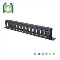 Organisateur de gestion des câbles 1U 19 pouces 24 ports, support de montage en rack horizontal en métal