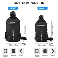 Tas pinggang pria, dompet selempang berpergian multi-fungsi Anti Maling, saku dada