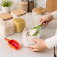 Lot de 3 cuillères doseuses en plastique emboîtables – Cuillères de mesure 50/100/150 ml pour riz, farine, céréales – Ustensile de cuisine pour le rangement