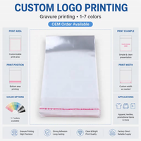 Sacs d'emballage en plastique jetables transparents en OPP avec logo personnalisé et fermeture autocollante pour vêtements, vente en gros