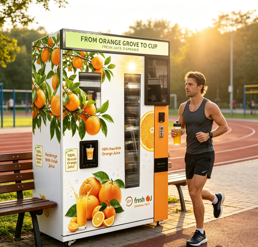 Factory Price Refridged 100% Pure Fresh Orange Juice Vending Machines ...