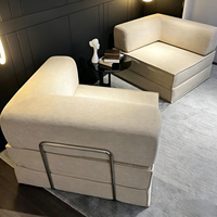Set Sofa Modular Modern Mewah Berbahan Kain Beludru Bentuk L dengan Rangka Logam untuk Perabot Ruang Tamu