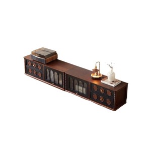 Mueble de salón de madera maciza, diseño modular, 120x40x42,5 cm, muebles de almacenamiento de estilo retro francés - Product Image 5