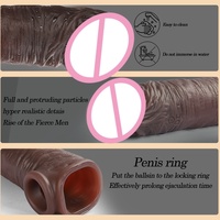 Manchon d'extension de pénis électrique en silicone souple avec 9 modes de vibration, manchon vibrant portable pour hommes, jouet sexuel pour couples adultes