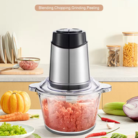 Robot culinaire multifonctionnel 2 vitesses 500W en plastique ABS robuste, faible bruit, bol de 2L, pour aliments pour bébés (puissant hachoir électrique domestique 4)