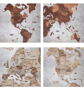 Mapa del mundo de madera 3D para decoración de pared, mapa de viaje de madera, regalo de aniversario - Product Image 2