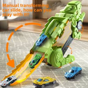 Dinosaure Transport Car Toys Transporter Truck Toy Cars Track Set avec 2-12 Alloy Cars Truck Toy Transform In <span class=keywords><strong>Dino</strong></span> for Toddler - Product Image 2