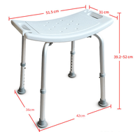 Chaise de douche réglable en hauteur pour salle de bain, chaise de bain pour personnes âgées, tabouret de salle de bain en aluminium, vente en gros
