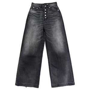 Factory Custom Zwarte Heren Denim <span class=keywords><strong>Jeans</strong></span> Rechte Baggy <span class=keywords><strong>Jeans</strong></span> Denim Broeken voor Heren Relax Fit Gescheurde Verweerde <span class=keywords><strong>Jeans</strong></span> Heren - Product Image 3