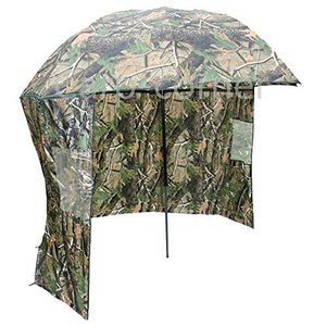 Parapluie de pêche camouflage avec mur latéral et fenêtres zippées Brolly portable pour les sports de plein air - Product Image 1