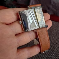 Montre mécanique pour homme Reverso Duoface réversible à double fuseau horaire, édition designer, vintage, luxe, personnalisée, cristal saphir, analogique