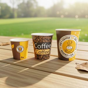 Gobelets à café jetables personnalisables en papier biodégradable simple couche, imperméables et durables, sur mesure pour restaurants - Product Image 3