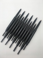 Crayons à sourcils double embout personnalisés noirs OEM en gros, à base de plantes, haute pigmentation, marque privée