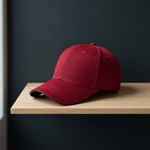Casquette de baseball unisexe rouge en sergé de coton à 6 panneaux, ajustable, décontractée pour adultes - Product Image 3
