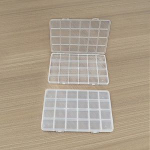 Transparent 24 Compartment Plastic Storage Box For Beads Hardware Nail Art Jewelry Organizers Desktop Organizer 18.9x12.9x1.2cm - Product Image 1