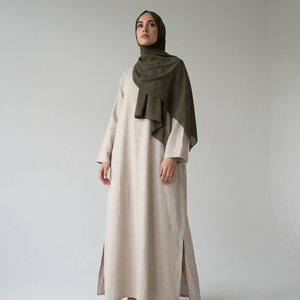 Ensemble Abaya de mode musulmane personnalisé, vêtements islamiques, tissu jersey de qualité supérieure, robe de prière élastique avec long hijab Khimar - Product Image 3