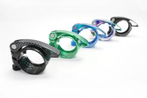 YT pabrik klem dudukan sepeda logam campuran H-35 38-40.8mm tiga lubang 25mm diperkuat QR warna kustom DH MTB OEM - Product Image 2