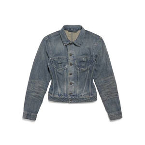 <b>Lined</b> Warm Winter Womens Denim Jacket Medium Wash Quilted Interior Cotton Breathable Eco-Friendly Turn-down Collar Cold Weather - Product Image 1