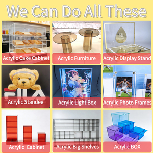 Vitrine de luxe sur mesure avec grands étagères transparentes en acrylique pour le rangement de poupées, figurines et objets de collection - Product Image 3