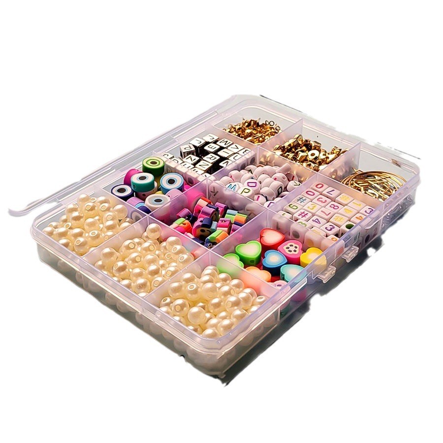 Handmade Acrylic Alphabet Bead Polymer Clay Flower Eyes Love Pearl Beads DIY Bracelet Making Kit Jewelry Maker for Kids