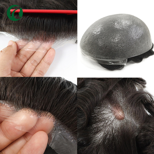 <span class=keywords><strong>Toupee</strong></span> NG Invisible Hairline per Uomo, Base in PU Super Sottile 0.02-0.03mm, Sistema di Sostituzione Capelli Indiani Remy con Densità del 90% - Product Image 1