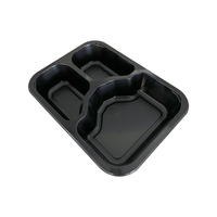 Barquette alimentaire rectangulaire CPET à 3 compartiments, compatible micro-ondes, résistante aux températures jusqu'à -40°C ℃   à 220 ℃   Emballage