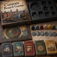 Jeu de société personnalisé Hanseatic Trade, jeu de cartes de stratégie maritime avec meeples en bois, papier couché 350g pour projets muséens et urbains