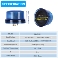 CNRIYA BF-652GL 105-305V Lámpara de Calle Tipo Anillo Día/Noche con Sensor Fotoeléctrico, Enchufe con Bloqueo Giratorio IP54 LED (Material PP/PC) UV