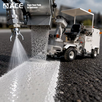 Machine de marquage routier sans air à peinture froide de type entraînement central ACE AC-MSAL-I/II, pompe à moteur essence haute efficacité réglable