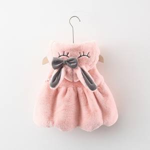 Otoño e invierno 1280, <span class=keywords><strong>chaleco</strong></span> para niñas con capucha gruesa con Orejas de conejo, <span class=keywords><strong>chaleco</strong></span> largo informal estampado cálido para niños - Product Image 2