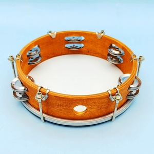 Wholesale Tunable Maple Wood Tambourine With Double Row Stainless Steel Jingles Hand Frame For Band Stage Performance - Product Image 2