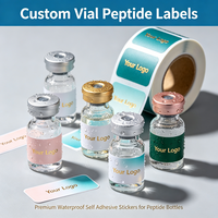 Étiquettes personnalisées imprimées pour flacons de peptides, autocollantes, résistantes au froid, pour emballages de bouteilles de cosmétiques et de soins de la peau à base de peptides