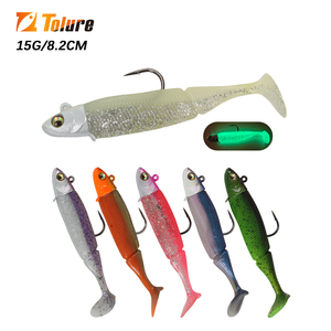 Tolure 82mm 15g 3D Olhos de atração cabeça macia Iscas Soft Bait Swim Iscas artificiais Wobblers de pesca <span class=keywords><strong>Lure</strong></span> Perch Bass