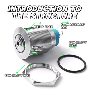 Alarme sonore en métal <span class=keywords><strong>16</strong></span>/19/22mm en acier inoxydable 12v-24v haut décibel interruption - Product Image 3