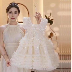 <strong>Butterfly</strong> Back Design Kids <strong>Girl</strong> White Tulle <strong>Dress</strong> Summer Spaghetti Strap Princess Party Wedding Layered Cake <strong>Dress</strong> - Product Image 2