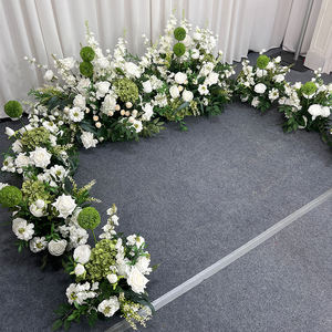 Arreglo Floral Realista de Rosas y Hortensias Artificiales de Seda Blanca y Verde para Decoración de Mesa de Boda de Lujo - Product Image 3