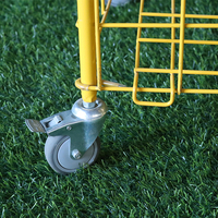 Chariot de rangement en fil métallique pour ballons de football, avec roues mobiles, démontable, logo personnalisé pour équipement scolaire/salle de sport/stade
